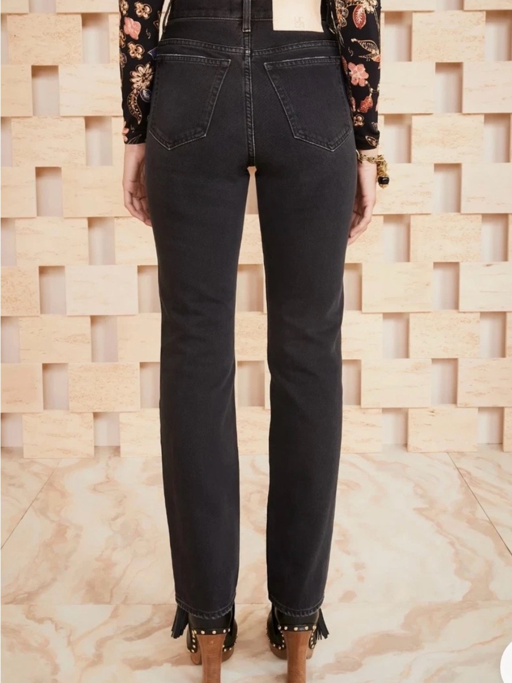 Ulla Johnson The Agnes Jean in Black Smoke Size 26 Made in USA Straight Leg Slim - Picture 14 of 15